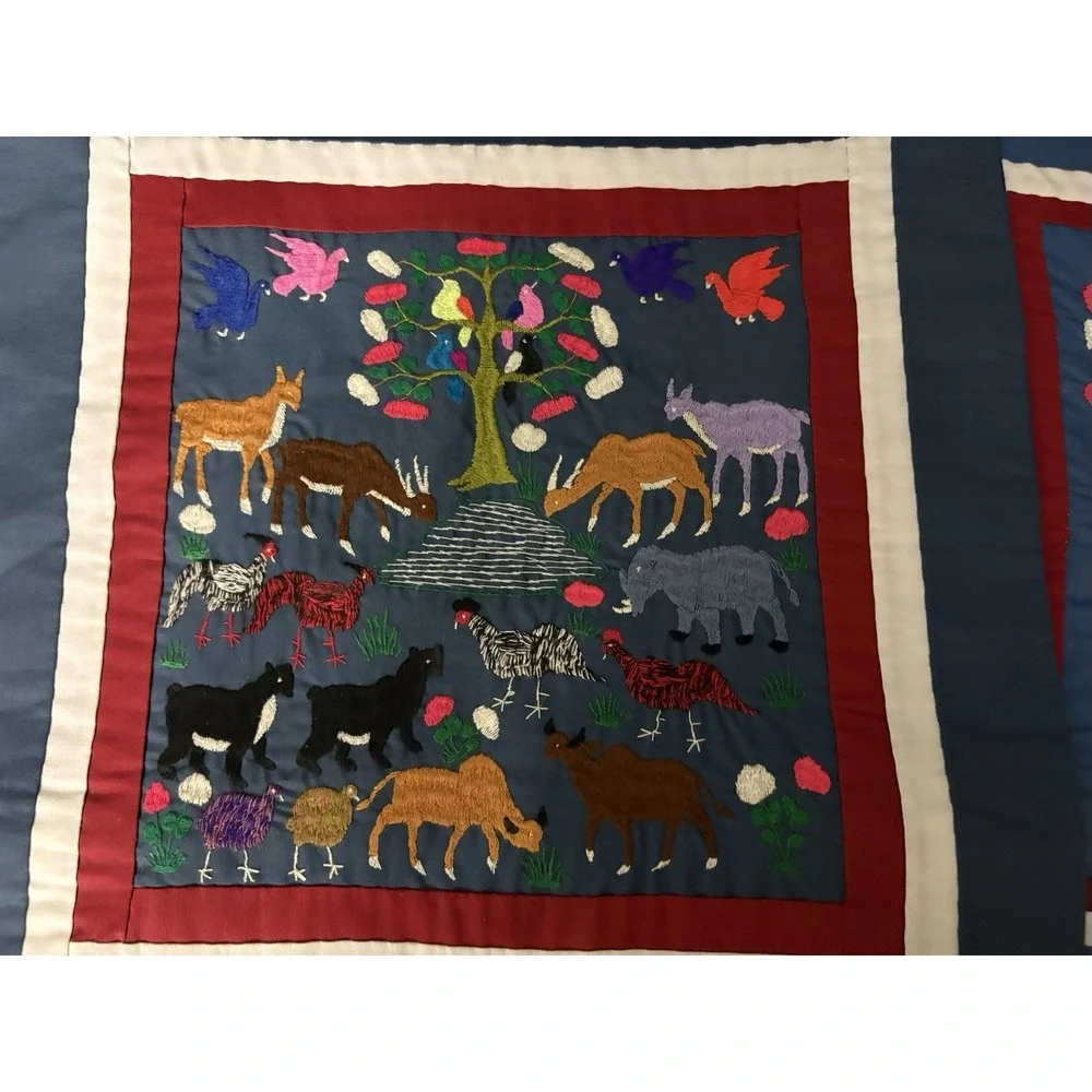 Set Of 2 handmade Embroidered Hmong 